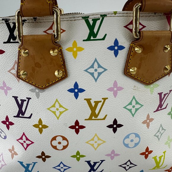 Louis Vuitton Monogram Multicolor Alma White Tote Bag - Picture 4 of 11